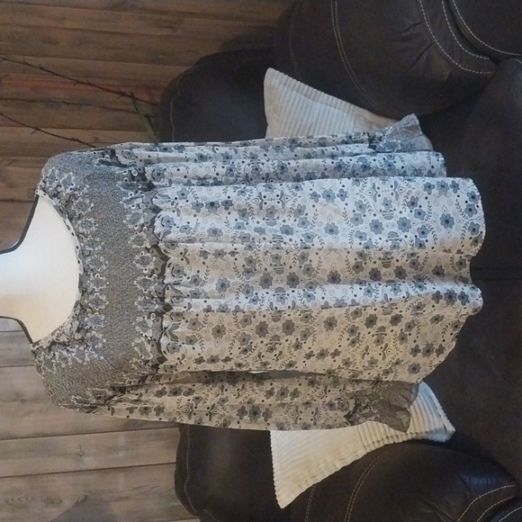 Sundance - Silk Semi Sheer Floral Blouse Tunic Top Boho Size M - Picture 1 of 8